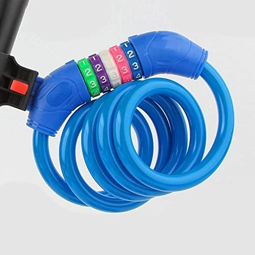 Cerraduras de bicicleta : ZECHAO Cable de bloqueo de bicicleta de 120 cm, bloqueo de bicicleta portátil con soporte de montaje de 5 dígitos. Candado Bicicleta (Color : Blue, Size : 12 * 12000mm)