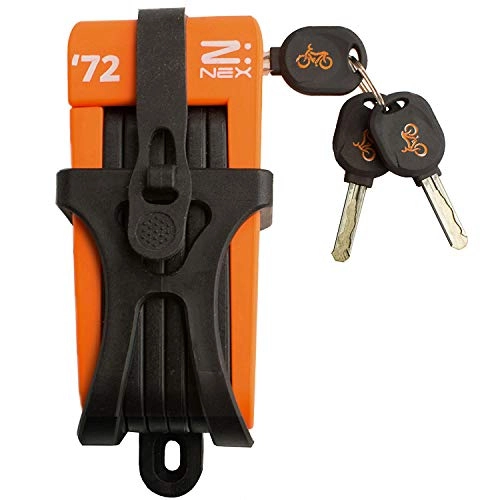 Cerraduras de bicicleta : ZNEX 72' | Mini cerradura plegable / Cerradura de bicicleta / 72cm de largo / incluyendo soporte / sólo 696g