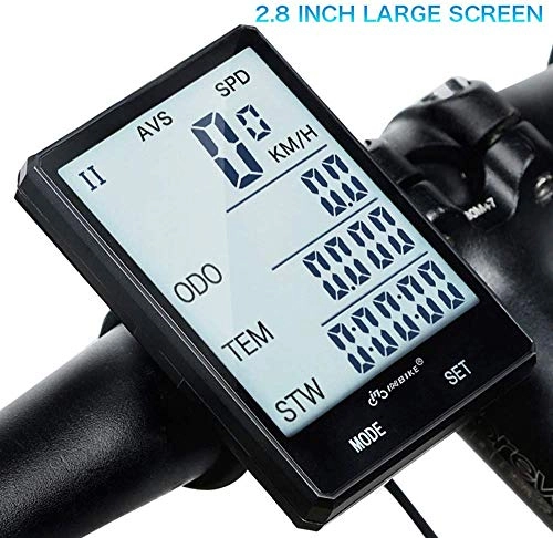 Ordenadores de ciclismo : Cuentakilmetros cuentakilmetros inalmbrico para Bicicleta con Sensor de cadencia, retroiluminacin a Prueba de Agua Pantalla LCD Tabla de cdigos de Ciclismo