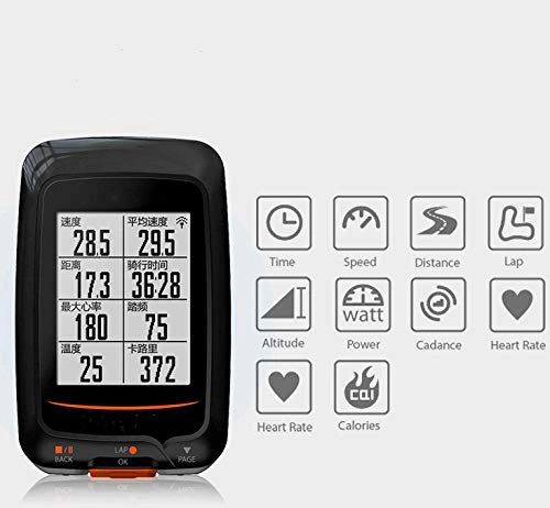 Ordenadores de ciclismo : ZHANGJI Tacmetro de Bicicleta-Impermeable GPS Bicicleta Bicicleta Computadora Velocmetro Accesorios para BicicletasCiclismo inalmbrico Computadora