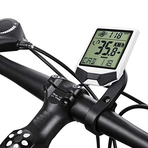 Ordenadores de ciclismo : ZJJ Odómetro de Ciclismo inalámbrico de la computadora de Bicicleta con Pantalla de retroiluminación LCD Velocímetro de Bicicleta Impermeable para el Seguimiento de la Distancia de Velocidad, Blanco