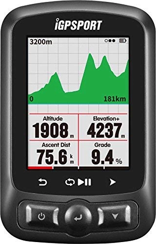 Ordinateurs de vélo : Compteur vélo GPS ANT + Fonction iGPSPORT iGS618E avec la navigation de carte routière IPX7 imperméable à l'eau (afficher en français)