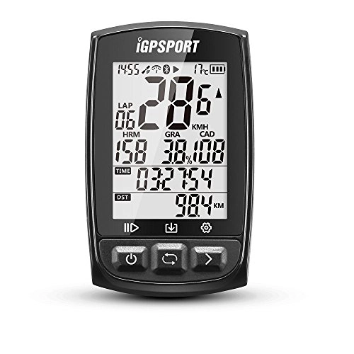 Ordinateurs de vélo : iGPSPORT GPS Compteur vélo sans Fils Fonction Ant iGS50E avec Le Moniteur de fréquence Cardiaque d'appui de Grand écran et la Connexion de capteur Cadence Vitesse