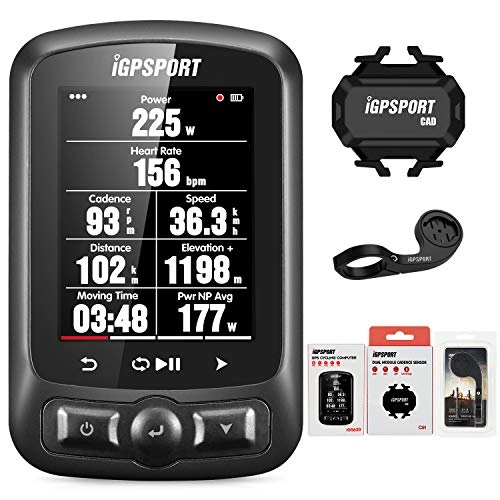 Ordinateurs de vélo : iGPSPORT iGS 620 Ordinateur de vélo sans fil étanche GPS WiFi / ANT + / Bluetooth Combo Pack avec moniteur de fréquence cardiaque Support de vélo Capteur de vitesse de cadence (Combo 2)