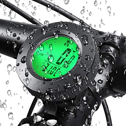 Ordinateurs de vélo : Lurowo Compteur de vitesse sans fil étanche pour vélo - Odomètre rond - Trois couleurs - Réveil automatique lumineux - Écran LCD rétroéclairé - Accessoires de vélo sûrs