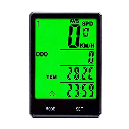 Ordinateurs de vélo : YIQIFEI Ordinateur de vélo 2.8"Ordinateur LCD Compteur de Vitesse Vert Imperméable Cyclisme Température mesurable Chronomètre Vélo C (Ordinateur de vélo)
