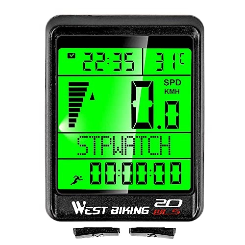 Ordinateurs de vélo : YIQIFEI Ordinateur de vélo étanche sans Fil 5 Langues vélo Cyclisme odomètre chronomètre Compteur de Vitesse 2.1 Pouces LCD vélo C (chronomètre)