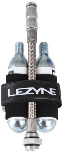 Pompes à vélo : Lezyne / C2CFHHOSE Pompe CO² Tuyaux flexibles 2 cartouches CO² 16 g incluses Argent
