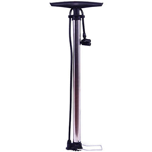Pompes à vélo : Pompe de pneu de vélo portable Pompe à air pompe en acier inoxydable pompe à air moto électrique pompe à air universel de basketball pour route, pompe à bille ( Couleur : Black , Size : 64x22cm )