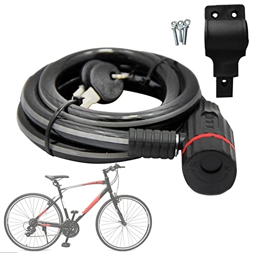 Verrous de vélo : 3 Pcs Antivol vélo avec clé, Antivol de vélo robuste avec câble long et clés | Accessoires de cyclisme avec support de montage pour scooter, VTT, moto Mineatig