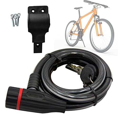 Verrous de vélo : 3 Pcs Verrou de sécurité pour vélo, Antivol de vélo robuste avec câble long et clés | Fournitures de cyclisme avec support de montage pour moto, VTT, scooter, vélo de route Tayste