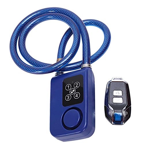 Verrous de vélo : Antivol De Vélo Bike Lock Anti-Theft Security Wireless Remote Control Alarm Lock 4-Digit Led(Blue), Blue