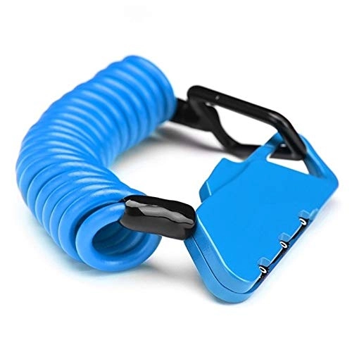 Verrous de vélo : Tbagem-Yjr 3 Chiffres Combinaison De Vélos Cable Lock Lock, Réinitialisable Numéro Vélo Câble Serrures De Sécurité Padlock (Color : Blue)