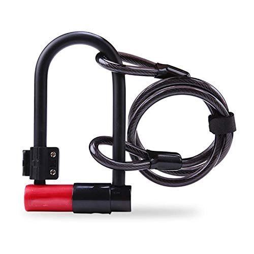 Verrous de vélo : WAYYQX Antivol en U pour vélo Vélo ULock Cable Lock Set avec 2 Clés en Cuivre Anti-vol De Vélos Lock Set Heavy Duty Sécurité en Acier Vélo Câble ULock Set ULock (Color : Red)