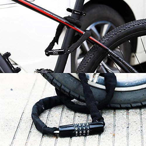 Verrous de vélo : XYXZ vélo serrure haute sécurité verrouillage de vélo de montagne, antivol chaîne antivol, moto électrique, portable, vélo mot de passe chaîne serrure @ A