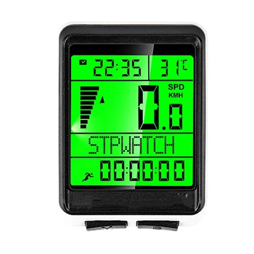 Computer per ciclismo : Bike del Tachimetro Multi-Funzione con Retroilluminazione Temperatura Cronometro Calorie Counter 5 Lingue E 4 Diverse Interfacce