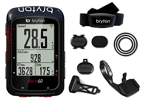 Computer per ciclismo : Bryton Aero 60T, Computer GPS Unisex – Adulto, Nero, M