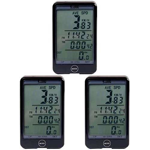 Computer per ciclismo : CLISPEED 3 Pz Nero Digitale Cablato Con E Fitness Su Strada Retroilluminazione Lcd Contachilometri Display Multi Computer Ciclismo Per Bici Tachimetro Motociclisti / Uomini / / Ragazzi