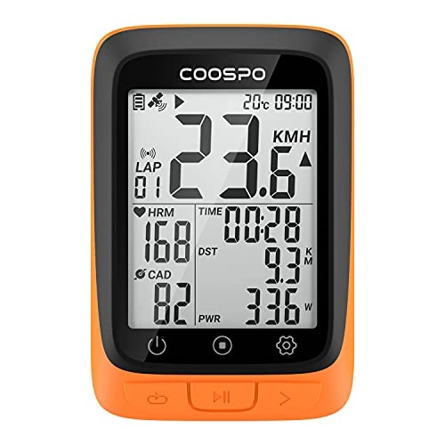 Computer per ciclismo : COOSPO Ciclocomputer GPS Senza Fili Cycling Computer Bicicletta Impermeable Wireless ANT+ e Bluetooth Supporto con Retroilluminazione Automatica, Display LCD da 2, 3 Oollici