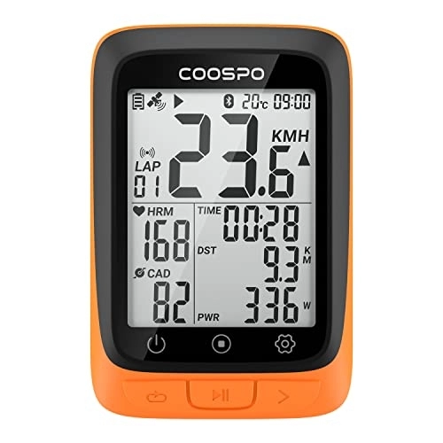 Computer per ciclismo : COOSPO Ciclocomputer GPS Senza Fili Cycling Computer Bicicletta Impermeable Wireless ANT+ e Bluetooth Supporto con Retroilluminazione Automatica, Display LCD da 2, 4 Oollici