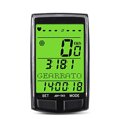 Computer per ciclismo : DJG Wireless calcolatore della Bicicletta, cronometro Impermeabile dell'odometro della Bicicletta con Il sensore di frequenza cardiaca, Grande Schermo retroilluminazione Multi-Language Cronometro