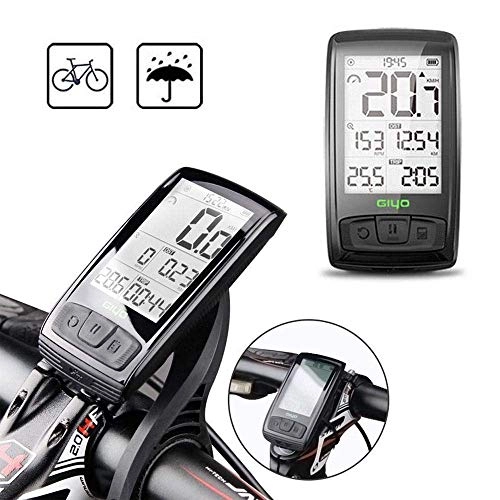 Computer per ciclismo : DOOK Computer per Bicicletta, Wireless Impermeabile Bicicletta tachimetro contachilometri, Ampio Display LCD retroilluminato Wake Automatica e Motion Sensor Cardiofrequenzimetro