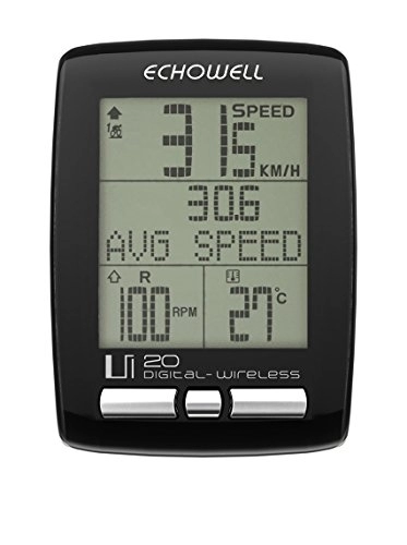 Computer per ciclismo : Echowell Ui20, Ciclocomputer e Contapedalate Unisex Adulto, Nero, Wireless