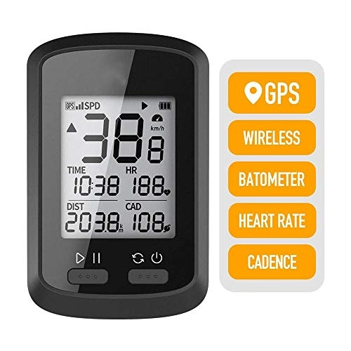 Computer per ciclismo : FGYBFQY FH-13 GPS Intelligente del Computer Bike Bluetooth Plastica L-C-D Display IPX7 Impermeabile Digital Display da 1, 8 Pollici DN (Color : A)