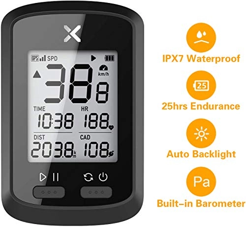 Computer per ciclismo : G + GPS Bike Computer, Wireless GPS Speedometer, Waterproof, Road Bike, MTB Wireless Cycling Computer, Ant + with Cadence Bluetooth Cycling Computers