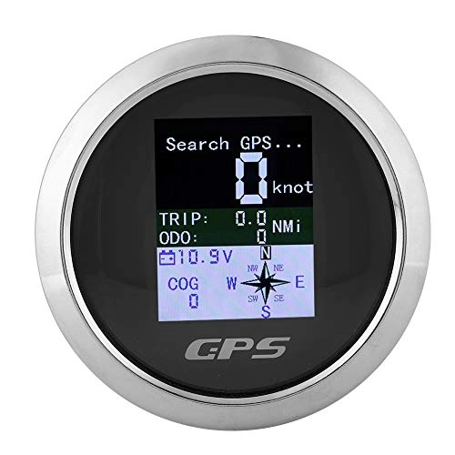 Computer per ciclismo : GUSTAR Tachimetro, Tachimetro da 85 Mm, Orologio Digitale Impermeabile in Acciaio Inossidabile per Ingegnere Navale Automobilistico, per Strumento di Bordo con GPS(Piastra Frontale Nera)