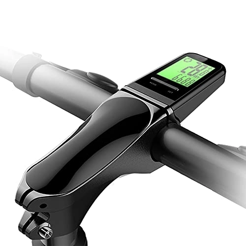 Computer per ciclismo : Khaco Computer wireless con stelo per bici Schermo LCD multifunzionale Computer da ciclismo Mountain bike Manubrio Tachimetro IP65 Contachilometri impermeabile Ciclismo Temperatura misurabile Cronomet