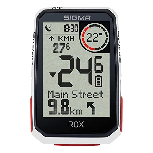 Computer per ciclismo : KIT CICLOCOMPUT.GPS SIGMA ROX 4.0 HR 30 FUNC.BLANC