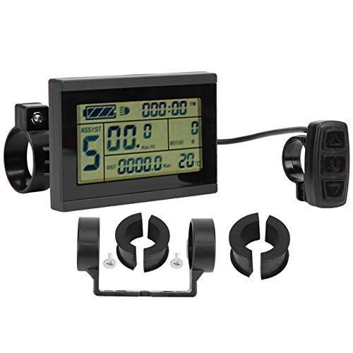 Computer per ciclismo : LCD Meter Bike Conversion KT‑LCD3U Connettore impermeabile del misuratore LCD orizzontale in bianco e nero
