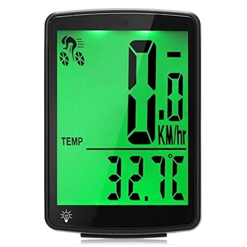 Computer per ciclismo : Lwieui Computer da Bici Bici Wireless Bike Multi Functional LCD Schermo LCD Bicycle Computer Mountain Mountain Bike Contachilometer per Fanatici del Fitness (Colore : Verde, Size : One Size)