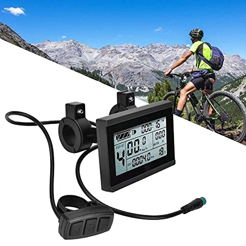 Computer per ciclismo : Misuratore di Potenza Misuratore di visualizzazione per Bicicletta Misuratore di Display LCD Elettrico per Bici, con connettore, Adatto per la Modifica della Bici