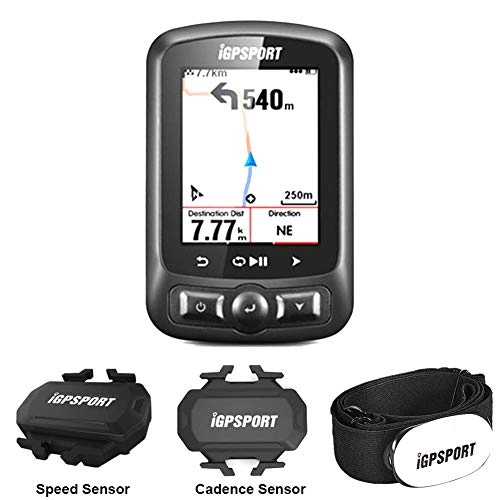 Computer per ciclismo : MLSice Bicicletta GPS Computer con cardiofrequenzimetro e sensore di velocit Cadenza per waypoint di Navigazione, 2, 2 Pollici Schermo a Colori
