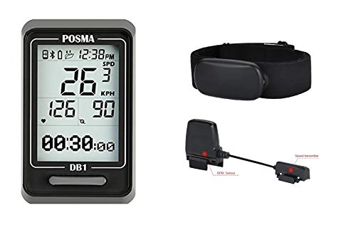 Computer per ciclismo : POSMA DB1 Bluetooth Ciclismo Bike Computer Dual Mode BCB30 Sensore di Cadenza Velocità BHR30 Kit Valore Monitor Frequenza Cardiaca - collegamento con smartphone iphone