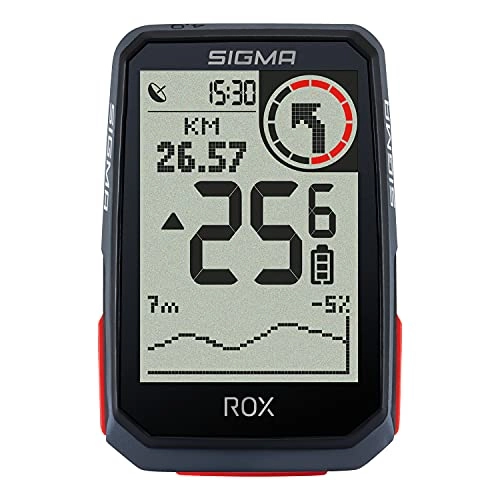Computer per ciclismo : Sigma Sport ROX 4.0 Nero | Ciclocomputer Wireless GPS e Navigazione, con Supporto GPS | Navigazione GPS all'aperto con altimetria
