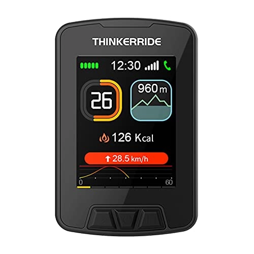 Computer per ciclismo : Sunydog Contachilometri per bicicletta impermeabile con GPS wireless per bicicletta con grande schermo LCD a colori Mappe e navigazione Tachimetro per bicicletta ricaricabile per bici E-bike E-scooter