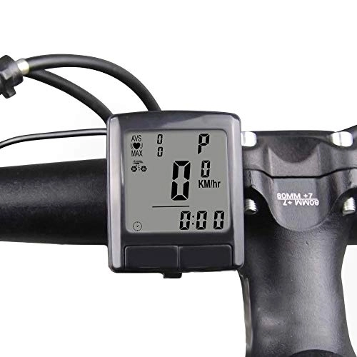 Computer per ciclismo : Tachimetro del Computer da Bicicletta Schermo LCD Sport all'Aria Aperta Impermeabile Digitale con misurazione della frequenza cardiaca