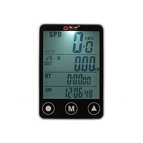 Computer per ciclismo : Tachimetro per computer da bicicletta LCD con pulsante, senza fili, Odometro per bicicletta, per gli amanti della bicicletta (Taglia: One size; colore: argento)