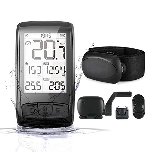 Computer per ciclismo : YUNDING contachilometri Computer Bici Wireless Ricaricabile con Frequenza Cardiaca Monitor Temperatura Bluetooth4.0 Ciclismo Speedometer Bici Cronop