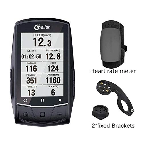 Computer per ciclismo : ZHANGJI Tachimetro per Mountain Bike-Bike GPS Computer Bicicletta Navigazione GPS Tachimetro Bluetooth Connetti con Cadence / HR Monitor (Non includere)