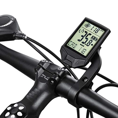 Computer per ciclismo : ZJJ Contachilometri da Ciclismo Wireless per Computer Bici con Display a retroilluminazione LCD Tachimetro Impermeabile per Bicicletta per Il monitoraggio Distanza della velocità del Tempo, Nero