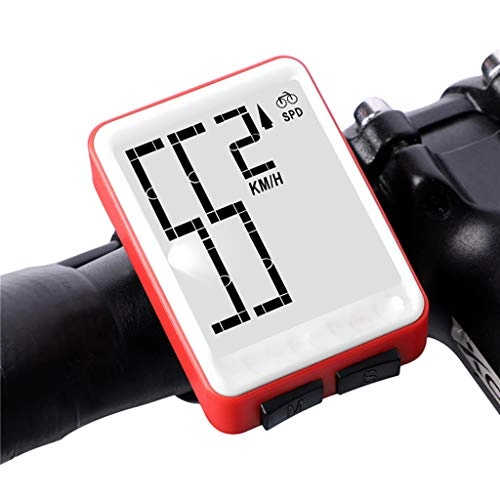 Computer per ciclismo : ZQQ Computer da Bici, Tachimetro per Bicicletta Wireless E Contachilometri Display LCD Digitale Impermeabile per Motociclisti Uomo Donna Adolescenti, Rosso