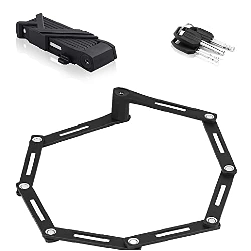 Lucchetti per bici : Berrywho Catena Folding Bike Lock Heavy Duty Biciclette Di Alta Sicurezza in Lega D'acciaio Antifurto Bicicletta Riccioli Neri