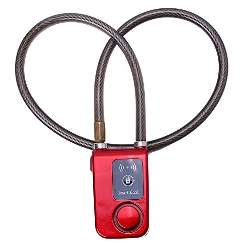 Lucchetti per bici : Bikes Gates Bluetooth Smart Lock, app controllo antifurto allarme catena antifurto con allarme 105dB, Red