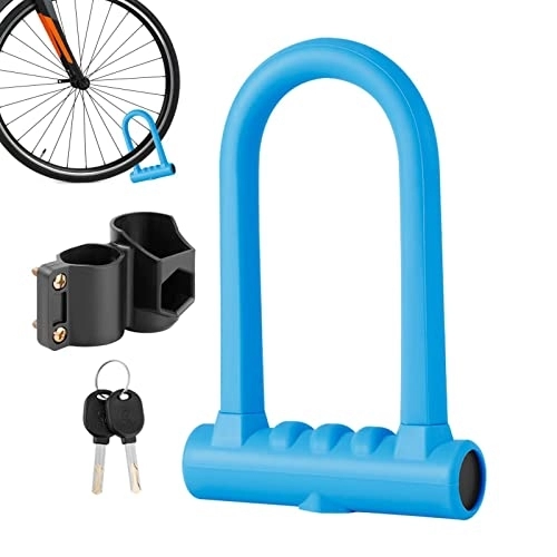 Lucchetti per bici : Blocco bici - Lucchetti per bici in silicone Heavy Duty antifurto - Lucchetto per scooter Grillo in acciaio resistente agli attacchi di taglio e leva con 2 chiavi in rame Staffa di montaggio Jasufud