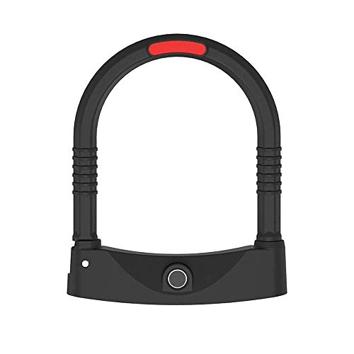 Lucchetti per bici : Blocco biciclette Smart Fingerprint Lock U-Lock Biciclette Biciclette Blocco moto elettrico Blocco per moto Elettrico Secondi Aprire Aperto Ruggine impermeabile (Colore: Nero, Dimensione: Simile) BAND