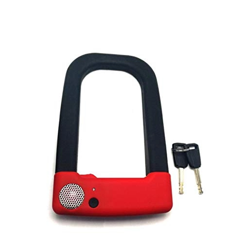 Lucchetti per bici : Blocco Bike con 2 chiavi Forte di sicurezza antifurto Bike Lock Ferro di cavallo staffa di montaggio della montagna della strada della bicicletta della bicicletta Motociclo Rosso ( Color : Black )